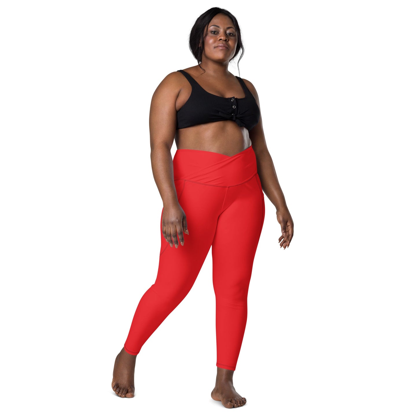 Skorched SOL Red Crossover leggings with pockets - Sun Fun Family